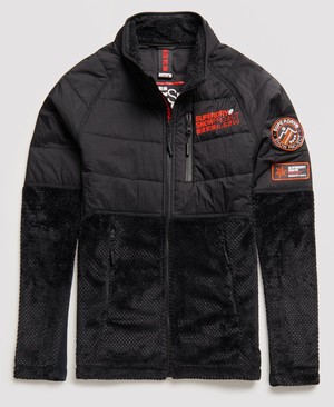 Superdry Blizzard Fleece Cipzár Midlayer Férfi Kabát Fekete | JREQH2134